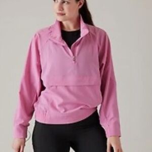 Athleta Pink Quarter-Zip Jacket